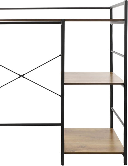 3-Tier Mini Fridge Stand with Storage Multi-Purpose Washing Machine Shelf Over The Washer Storage Shelf Utility Over Washer and Dryer Shelves for Kitchen, Laundry Room (Black+Brown)