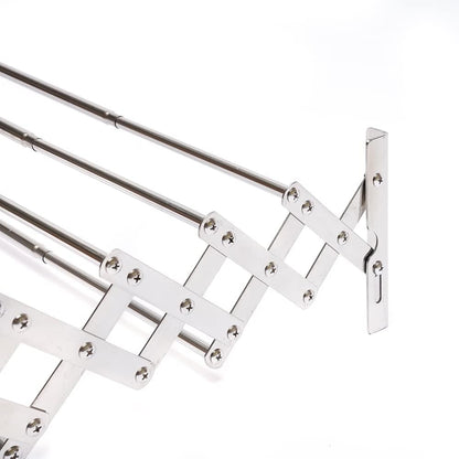 Wall Mounted Folding Bathroom Shelf Drying Rack Telescopic Towel Rack Stainless Steel Multifunctional Shelf 42~80cm Adjustable