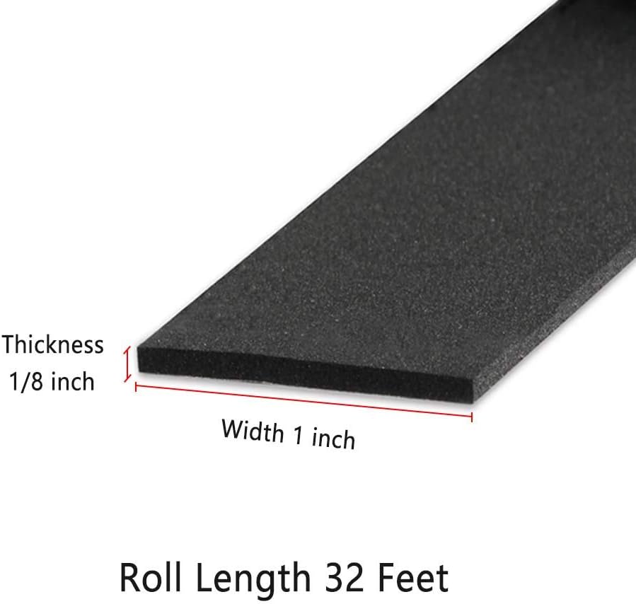 Neoprene Weather Stripping -2" W x 1/8" T- Self Adhesive Foam Rubber Seal Strip Tape for Sliding Door Window Insulation