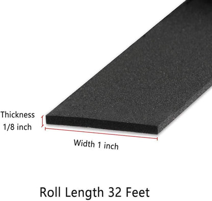 Neoprene Weather Stripping -2" W x 1/8" T- Self Adhesive Foam Rubber Seal Strip Tape for Sliding Door Window Insulation