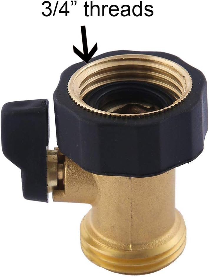 HQMPC Heavy Duty Brass Shut Off Valve Big Flow,Garden Hose Shut Off Valve For Garden Lawn Irrigatiion Garden Hose Connector Big Handle Easy Turn On Off (2PCS) +4 Extra Pressure Washers