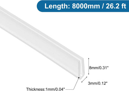 PATIKIL U Channel Edging Trim, 26Ft Sheet Metal Edge Guard Protector Rubber Edge Trim Air Sealed Seal Strip, 5/64" Slot, Fits 1/16"-5/64" Edge, 9/32" x5/128 x5/32