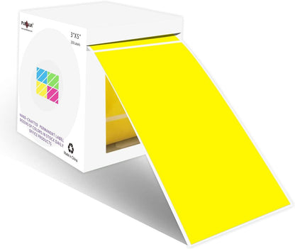 PARLAIM 3 X 5 Inch Rectangle Adhesive Color Coding Stickers,Square Inventory Stickers -250 Per Dispenser Box (Fluorescent Green)
