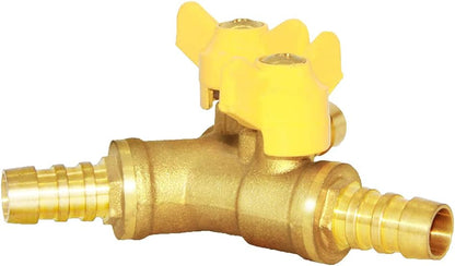 Joywayus 3/8" ID Hose Barb, Y Shaped Type 3 Way Brass Shut Off Ball Valve Fitting Large Flow Upgraded Version