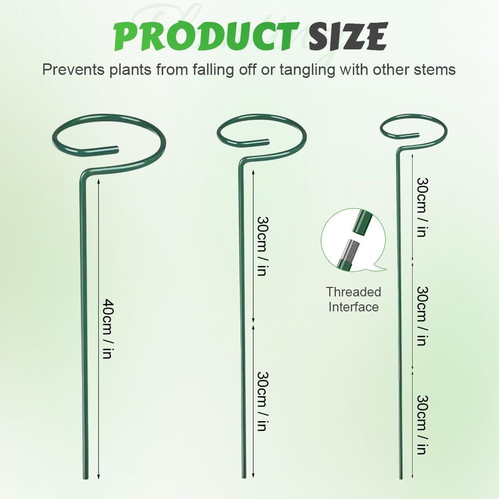 4/8/12 Pack Plant Stakes, 16/24/36 Inch Plant Support Stakes, 2025 New Plant Sticks Support, Flower Stakes for Plants Peony, Tomato Seedling, Marigold, Amaryllis, Sapling, Coreopsis (16 Inch-4 Pack)