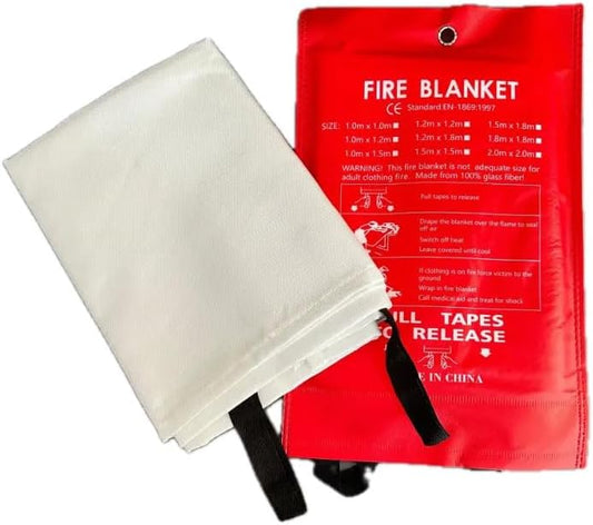 Emergency Fire Blanket - 1 Pack - Fire Suppression Blanket for Kitchen, 40” x 40”, for Home - Fiberglass Fire Extinguisher - Fire Safety & Emergency Supplies - Home Essentials.