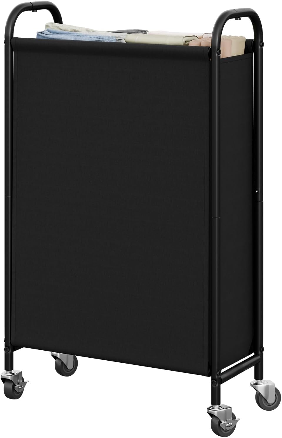 GRANNY SAYS 2 Section 130L Laundry Sorter, Large Laundry Hamper Basket with Wheels and Handles, Durable and Sturdy Rolling Cart for Laundry Room, Hotel, Bedroom, Beige