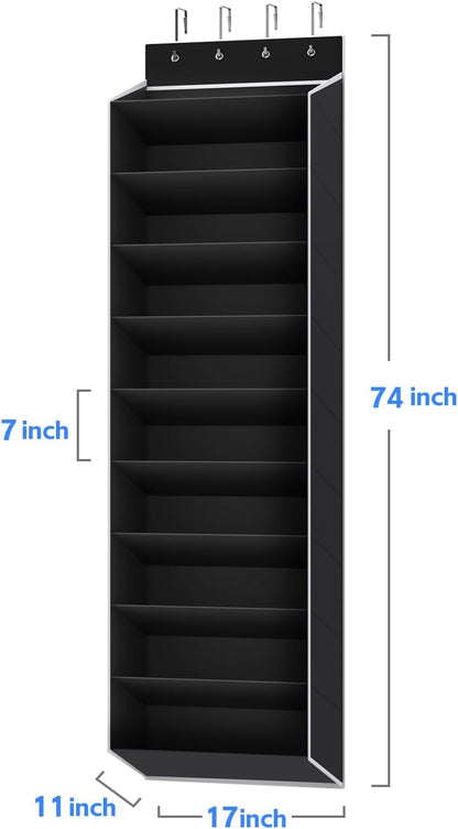 REGELETO 28 Large Pocket Over the Door Shoe Organzier, Hanging Shoe Rack for Door Large Capacity Shoe Organizer Holder with 4 Metal Hooks.