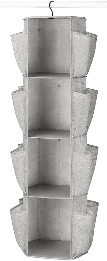 Whitmor 5 Section Closet Organizer - Hanging Shelves with Sturdy Metal Frame, White