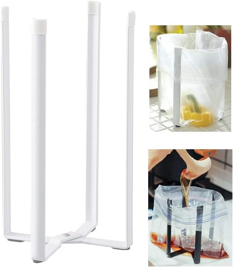 Multifunctional Kitchen Stand Holder for Plastic Bags, Bottles and Cups, Drying Racks Shelf Trash Bag Garbage Bag Holder for Home Kitchen Tower (White)