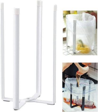 Multifunctional Kitchen Stand Holder for Plastic Bags, Bottles and Cups, Drying Racks Shelf Trash Bag Garbage Bag Holder for Home Kitchen Tower (White)