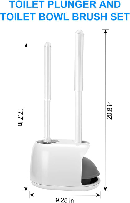 SetSail Toilet Brush and Plunger Set, Semi-Hidden Toilet Plungers Heavy Duty Toilet Bowl Brush and Holder for Bathroom Toilet Plunger and Brush Set for Deeply Cleaning - Black