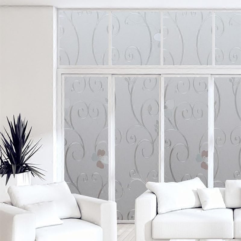 Niviy Window Privacy Film Static Cling Non-Adhesive Window Film Frosted Glass Bathroom Door Decoration Privacy Covering (17.7"x 78.7")