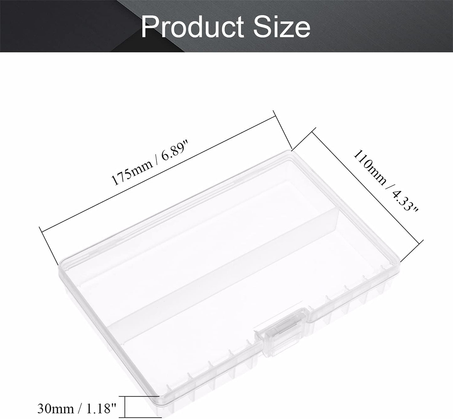 Fielect AAA/AA/C/D Battery Storage Case Holder Organizer Box Transparent