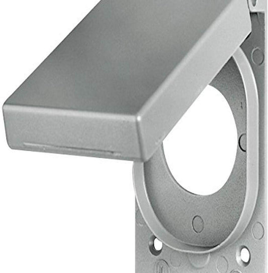 Bryant Electric 7420B Weatherproof Lift Cover 1-Gang Vertical Mount Opening 20 Amp & 30 Amp Locking Single Receptacles, 1.62", Gray