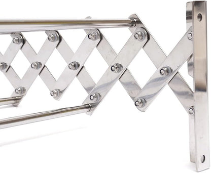 Wall Mounted Folding Bathroom Shelf Drying Rack Telescopic Towel Rack Stainless Steel Multifunctional Shelf 42~80cm Adjustable