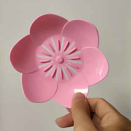 Soap Dish Holder for Shower Bar Double Layer Cute Lotus Shape Adhesive Tray Sink Wall Mounted Shampoo NO-Drilling Self Draining Hanging Saver Rack Plastic Bathroom Bathtub Kitchen，Pink