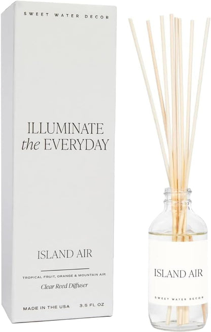 Sweet Water Decor Salt & Sea Reed Diffuser Set - Sea Salt Citrus & Musk Amber Scent Diffuser - Reed Diffusers for Home with Long Lasting Fragrance - Non-Toxic Oil Reed Diffuser - Made in the USA