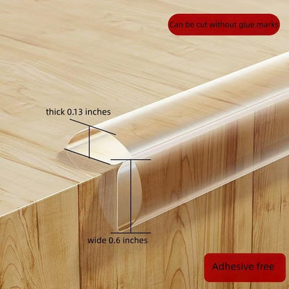Clear Furniture Edge Protector Strip, Flexible Corner Guards, 0.6 Inch Wide, 39-196 Inch Length, Adhesive-Free Table Protection (118 inches.)