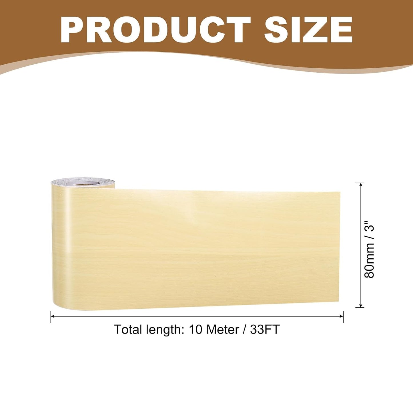 PATIKIL Self Adhesive Wood Grain Repair Tape 33'x 3", Multi-Use Realistic Wood Grain Repair Patch for Furniture Floor Door Table Chair Windows Handicraft DIY, Yellow Teak
