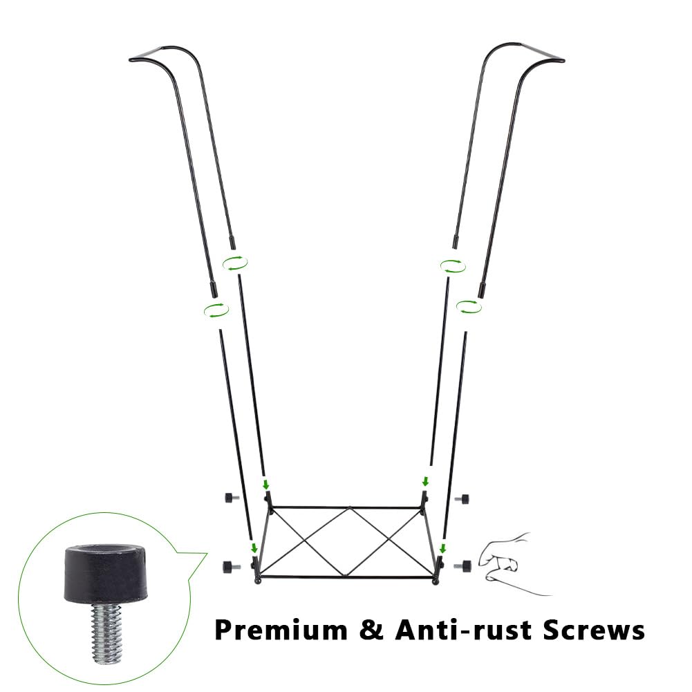 Trash Bag Holder, Garbage Bag Holder, Metal Leaf Bag Holder Stand | Portable Trash Bag Holder for 30-45 Gallon for Lawn, Yard, Camping, Outdoor, S-Shape Base