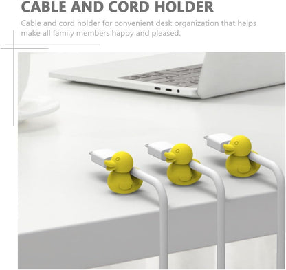 Homoyoyo Duck Self-Adhesive Cable Clips 8 Pcs Cartoon Cable Holders for Desk Wall and Car Cute Cord Management for Charger Cables and Wire Organization Compact Manager