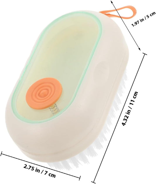 BESPORTBLE Multifunctional Liquid-Filled Shoe Brush with Anti-Slip Handle, Abs and TPR Material, Soft Bristles for Cleaning Shoes and Clothes, for Home and Travel Use