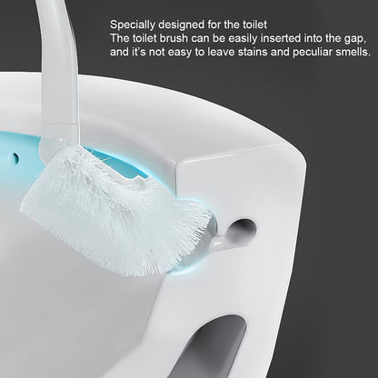 Baffect Curved Toilet Brush Plastic Long Antislip Grip Handle Toilet Cleaning Brushes Strong Decontamination Hanging Portable Toilet Bowl Brush Bathroom Accessories