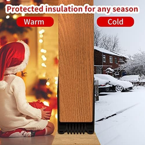 Door Draft Stopper, 36” Length Cuttable Weather Stripping Door Seal, Strong Adhesive Door Sweep for Exterior and Interior Doors (2, Black)