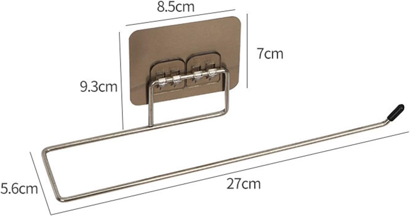 Towel Holder, Wall Hanging Stainless Steel Paper Towel Bar, Dishcloth Rack for Kitchen Bathroom, Disposable Dishcloth Rack, Space Saving Design Multi Functional Use