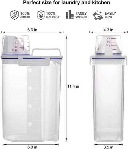 Laundry Detergent Dispenser - 70oz Scent Booster Beads Dispenser with Lids, Suitable for Laundry Beads, Oatmeal, Pet Food