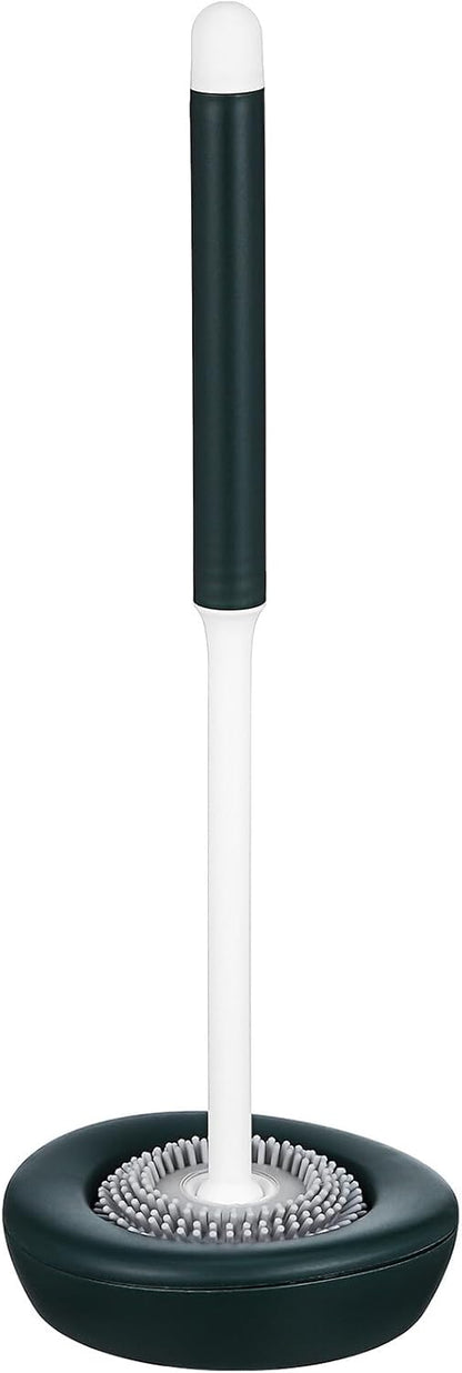 Ciieeo Silicone Toilet Brush with Holder Quick Drying Bathroom Cleaning Tool Round Head Scrubber for Toilet Bowl Efficient Rim Cleaner Essential