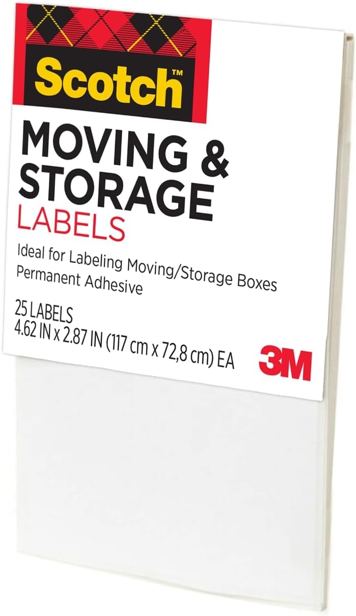 Scotch Moving Labels, 4.62 in x 2.87 in x (117 mm x 72.8 mm)