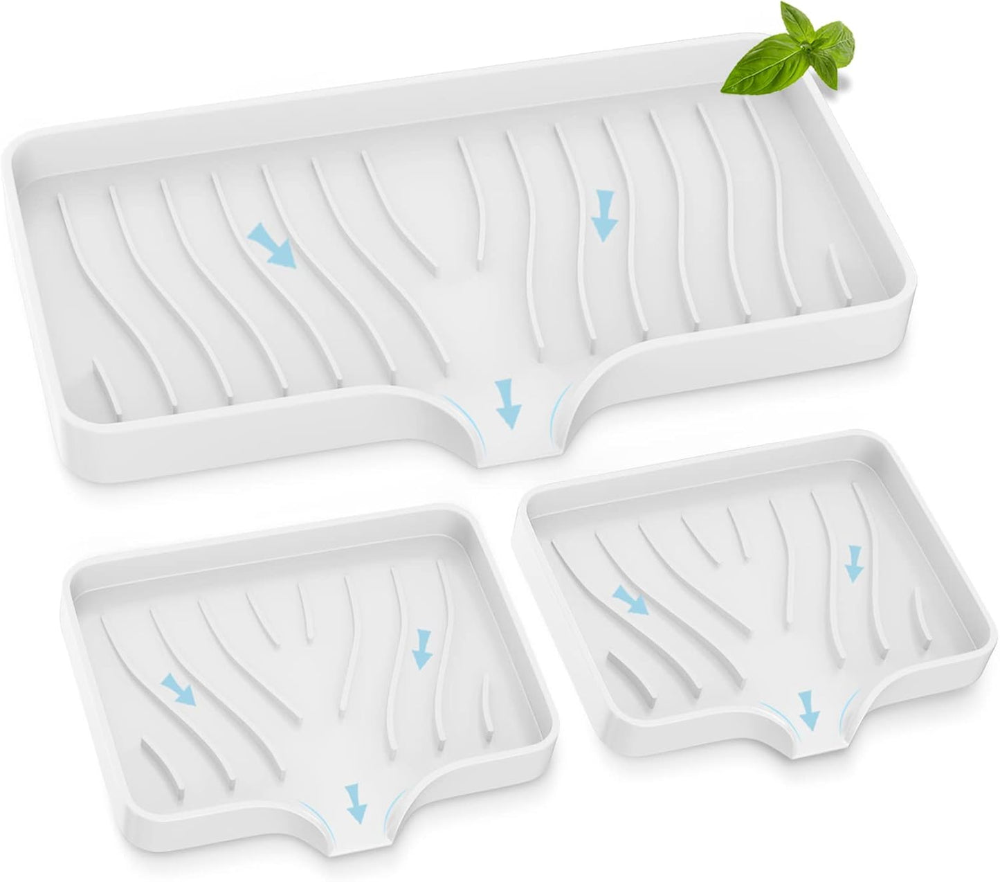 Kitchen Sink Tray,Self Draining Kitchen Soap Tray Soap Holder Silicone Sponge Holder for Kitchen Sink,Kitchen Bathroom Sink Caddy Sink Organizer for Sponge,Soap Dispenser,Dish Scrubber,Palm Brush