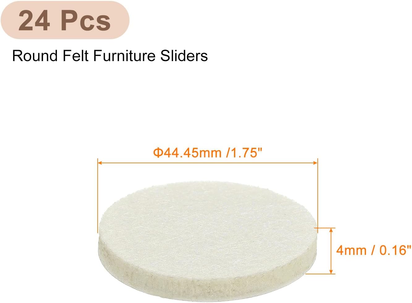 uxcell Furniture Pads, 50Pcs 1.25" - Round Self Adhesive Felt Furniture Pads, Floor Protectors for Furniture Feet Chairs Legs Hardwood Floors (Beige)