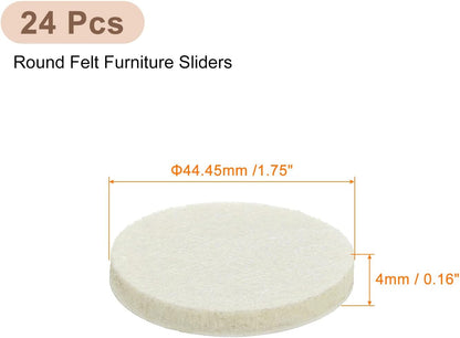 uxcell Furniture Pads, 50Pcs 1.25" - Round Self Adhesive Felt Furniture Pads, Floor Protectors for Furniture Feet Chairs Legs Hardwood Floors (Beige)