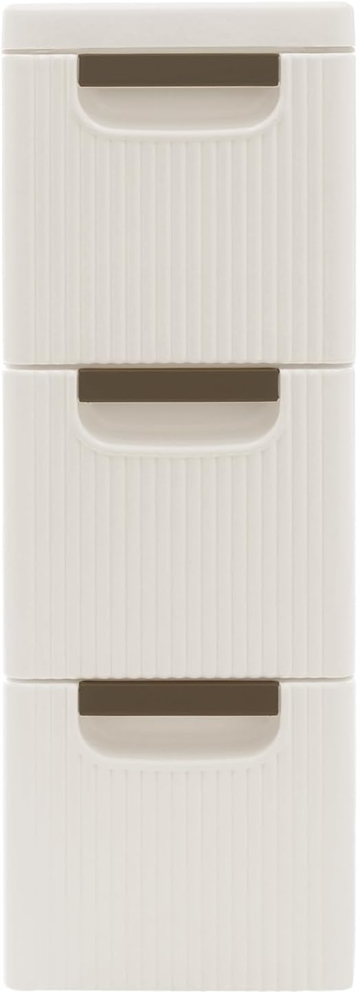 3 Drawers Slim Bathroom Storage Cabinet,Narrow Plastic Storage Cart,Rolling Dresser on Wheels for Bedroom,Living Room,Bathroom,Kitchen