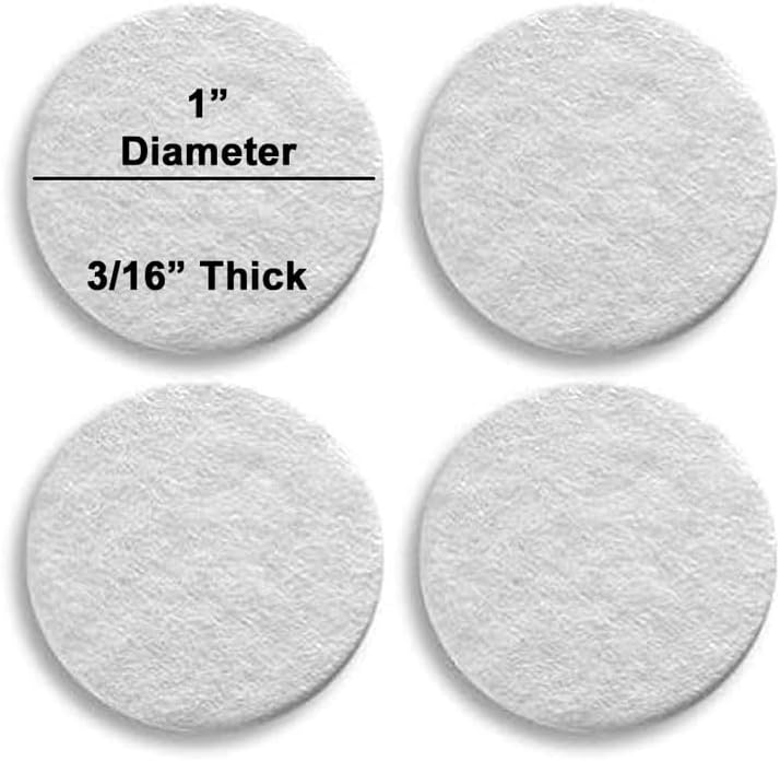 48 Pcs Self Adhesive 1" Round Felt Furniture Pads (White, 1")
