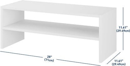 Whitmor Wood Stackable 2-Shelf Shoe Rack, White, 24 inches