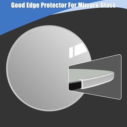 Clear Rubber Edge Trim, Self-Adhesive Silicone Edge Trim, Edge Protector for Sheet Metal, Glasses or Flexi Glasses, Silicone Rubber Material, Transparent Color, Fit 1/4"(6mm), U Channel Edge Guard
