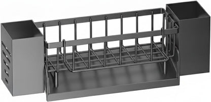 Wall-Mounted Storage Organizer for Kitchen Utensils, Compact Organizer with Chopstick Holder and Hanging Rod, PP Plastic, 13 x 3.3 x 1.6 Inches (1 PC)