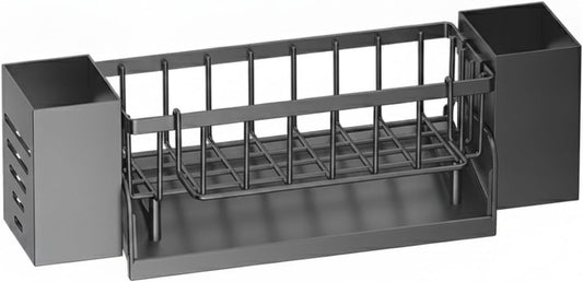 Wall-Mounted Storage Organizer for Kitchen Utensils, Compact Organizer with Chopstick Holder and Hanging Rod, PP Plastic, 13 x 3.3 x 1.6 Inches (1 PC)