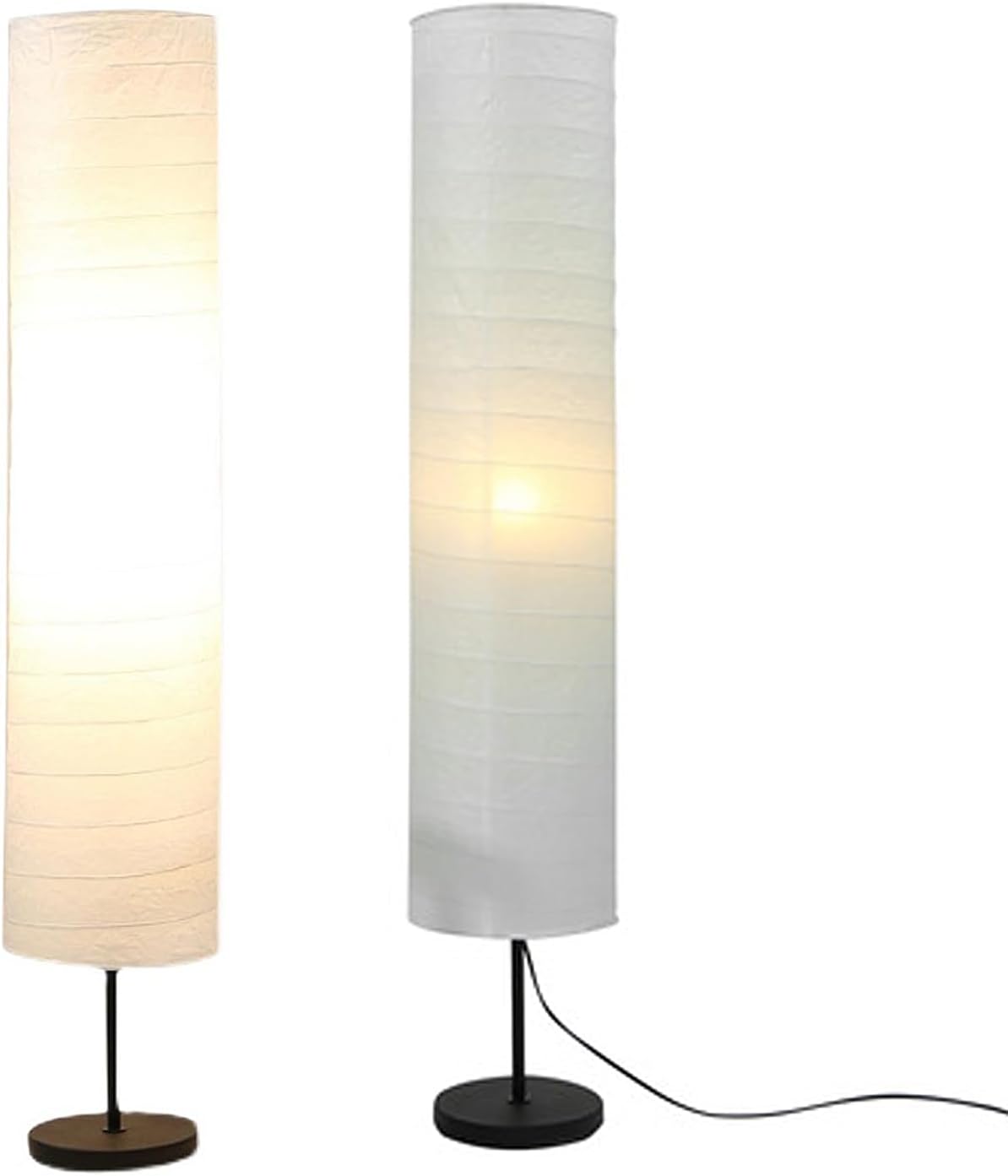 gernie Rice Paper Floor Lamp Shade, 94cm 37inch Foldable Minimalist Light Bulb Cage Guard, Colourfast Dustproof Easy Assembly Rice Paper Floor for Living Room Decor