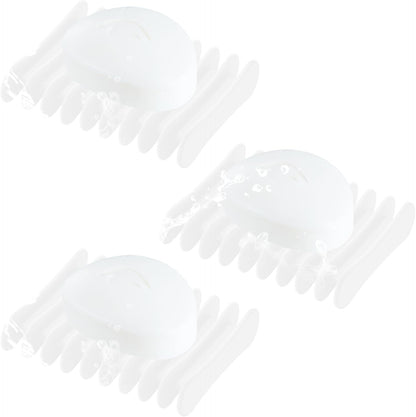 3 Pack Self Draining Silicone Soap Holder, Non-Slip Soap Dish for Bathroom, Shower & Sink, Keeps Soap Bars Dry, Easy to Clean, Clear