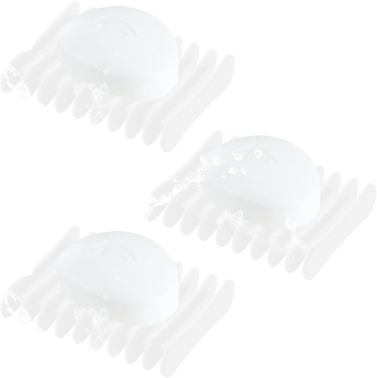 3 Pack Self Draining Silicone Soap Holder, Non-Slip Soap Dish for Bathroom, Shower & Sink, Keeps Soap Bars Dry, Easy to Clean, Clear
