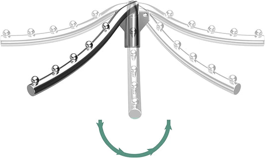Mounted Folding Clothes Hanger Rack, Stainless Steel Laundry Hanger Dryer Rack with Swing Arm Holder Space Saving Clothes Hook Closet Storage Organizer Heavy Duty Drying Rack with 7 Hooks Coat Rack
