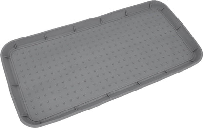 Vikye Silicone Shoe Tray, 30x15 Heavy Duty Boot Mat and Multipurpose Utility Tray with Raised Edges, for Entryway Mudroom Indoor Outdoor Use (Grey)