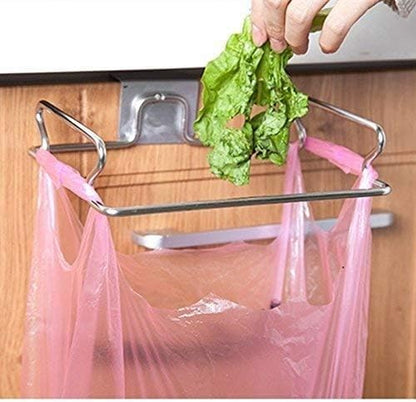 Metal Hanging Garbage Bags Rack Kitchen Wash Cloth Towel Storage Holders Wall Hanging Cupboard Cabinet Stand Organizer Shelf