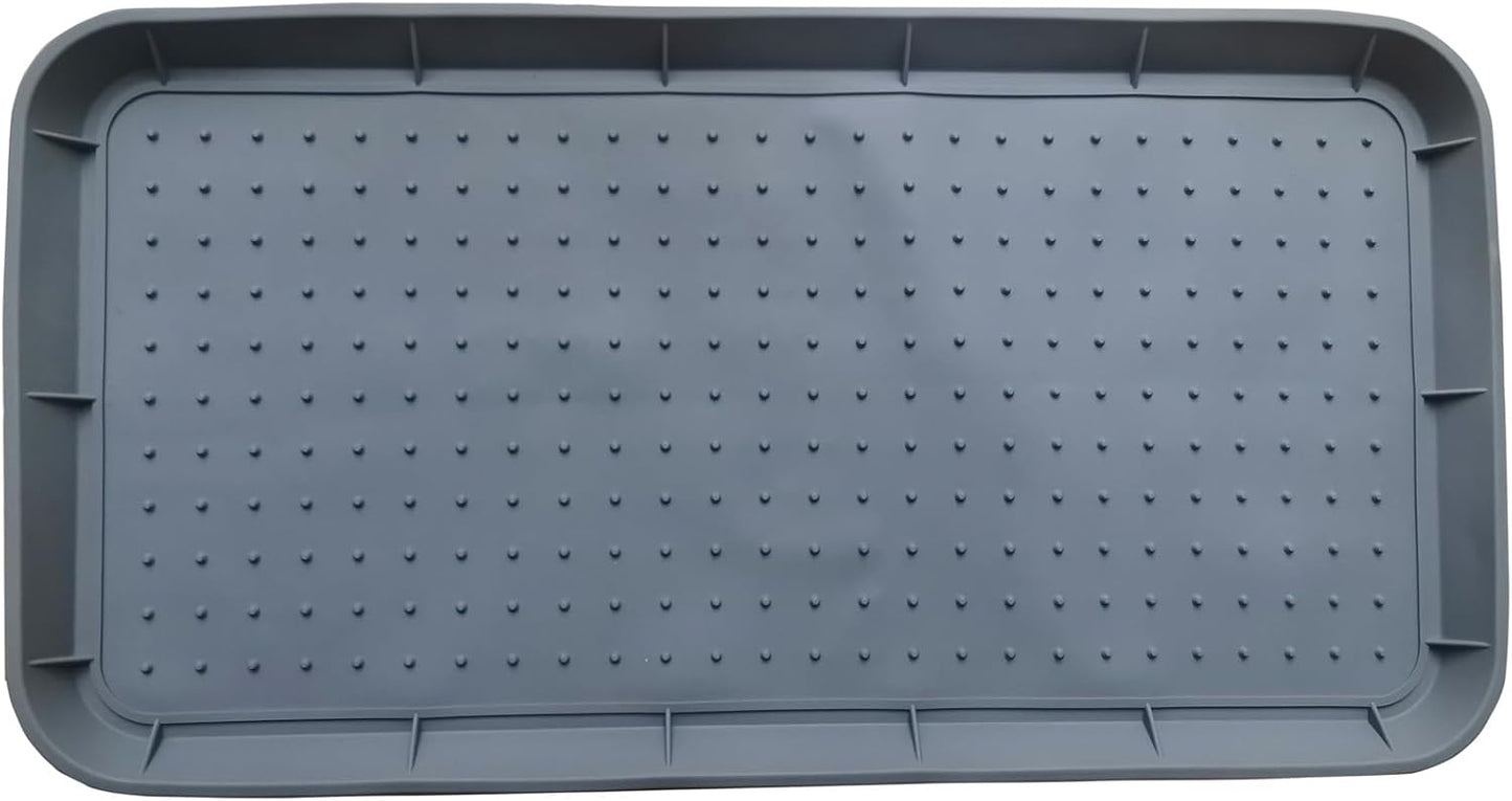 Rubber Boot Tray for Entryway,Boot Mat,Shoe Tray,Shoe Mat for Indoor and Outdoor Use (Soft Silicone Rubber, 29.5X14.9 inch)