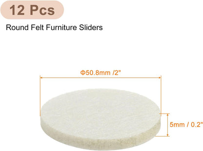 uxcell Furniture Pads, 50Pcs 1.25" - Round Self Adhesive Felt Furniture Pads, Floor Protectors for Furniture Feet Chairs Legs Hardwood Floors (Beige)